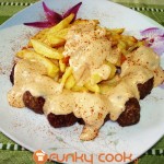 keftedakia fournou me saltsa paprikas